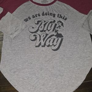 Fifth Sun Gray and Burgundy Star Wars Raglan Tee